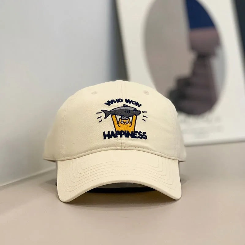 Baseball Cap Women Men Cat Fish Embroidery Snapback Hats For Women Dad Hat Female Couple Sunshade Outdoor Street Soft Top New