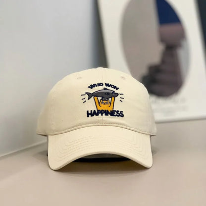 Baseball Cap Women Men Cat Fish Embroidery Snapback Hats For Women Dad Hat Female Couple Sunshade Outdoor Street Soft Top New