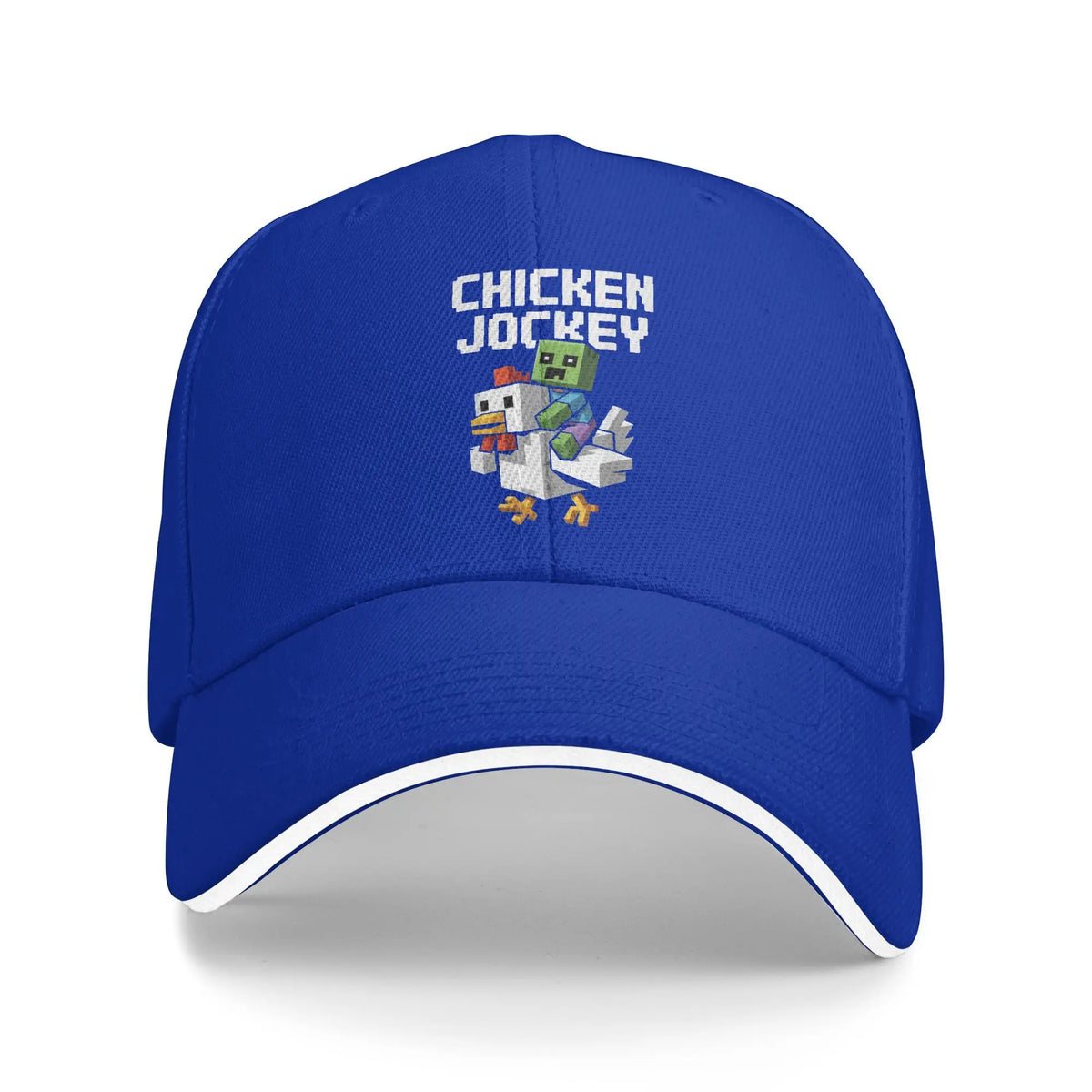 „Chicken Jockey Zombie Pixel Art“ – бейзболни шапки с мотиви от филми за зомбита за мъже и жени, шапки тип „тракер“, подходящи за тренировки на открито и регулируеми шапки за слънце