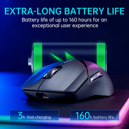 Ratón gaming inalámbrico Rapoo VT9PRO PAW3398 68g, con cable, programable, ergonómico, 26000DPI, recargable Type C, accesorio para PC gamer