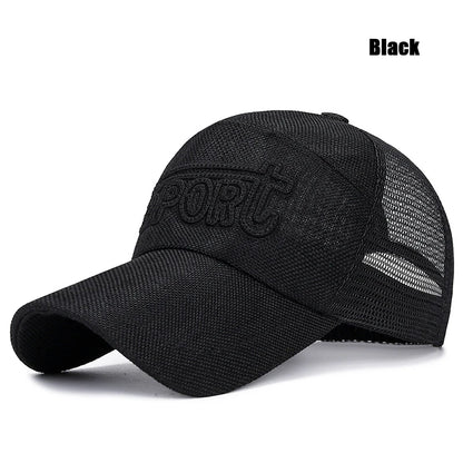 New Fashion Outdoor Sport Baseball Cap Casual Snapback Hats linen mesh fabric embroidery Suitable for spring  summer and autumn