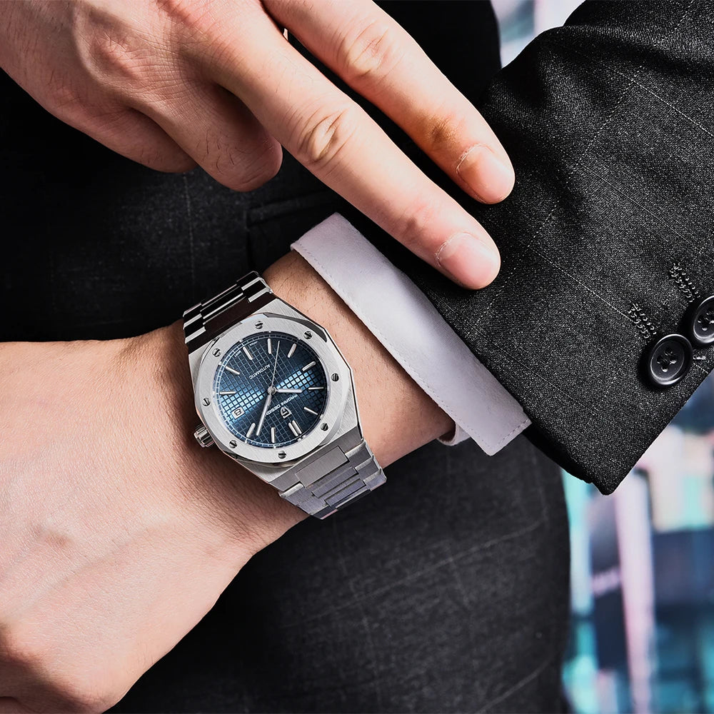 PAGANI DESIGN 8215 Men's Automatic Mechanical Watch 40MM Sapphire Stainless Steel Waterproof 10Bar Luminous C3 Reloj Hombre
