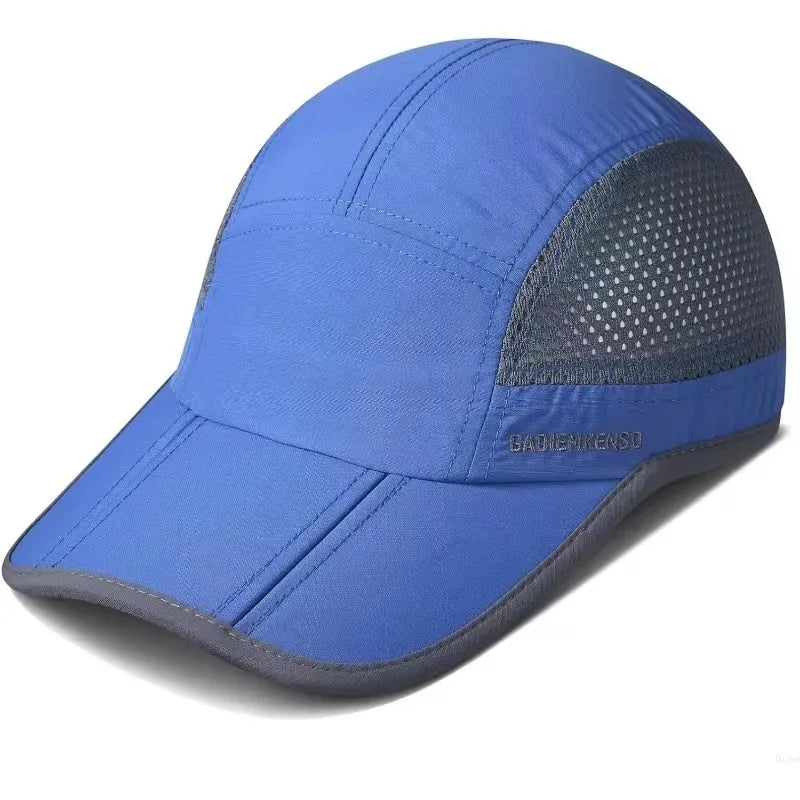 GADIEMKENSD Hitro sušeče se zložljive prenosne bejzbolske kape za moške, poletne z motivom morskih valov, vezenje, unisex športne sončne kape, kapice s snapback zapenjanjem