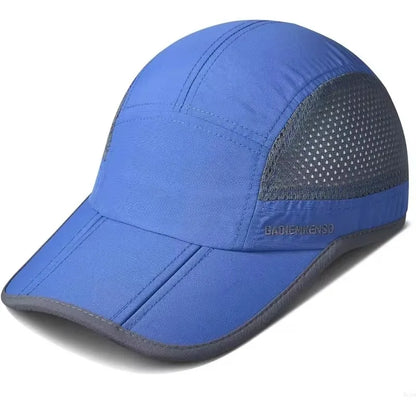 GADIEMKENSD Hitro sušeče se zložljive prenosne bejzbolske kape za moške, poletne z motivom morskih valov, vezenje, unisex športne sončne kape, kapice s snapback zapenjanjem