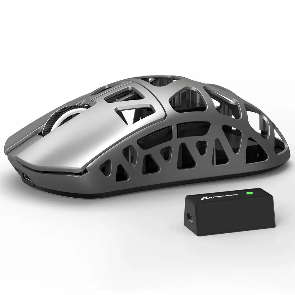 ATTACK SHARK R3 Magnesium Alloy Gaming Mouse 8K SUPERLIGHT 8000Hz 6 Adjustable DPI up to 26000 PAW3395 BT/2.4G Wireless/Wired