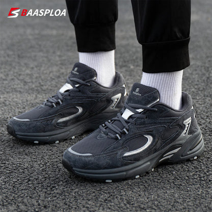 Baasploa New Running Shoes Men Outdoor Fashion Lightweight Mesh Sports Shoes Male Casual Breathable Non-Slip Walking Shoes