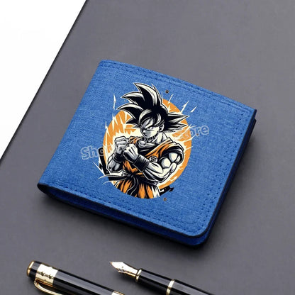 Dragons Ball Wallet Anime Goku Men Short Folding Purse Cartoon Card Holder Kids Coin Photo Case Fashion Pocketbook Birthday Gift