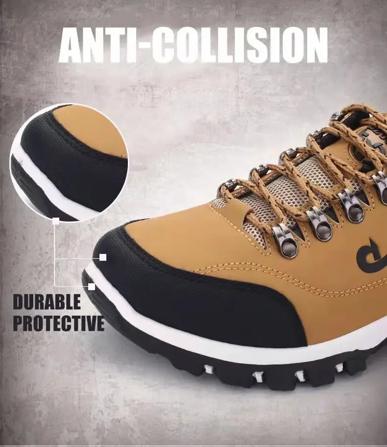 Men's EVA Hiking Shoes Waterproof Anti Slip Leather Outdoor Sports Shoes for Camping Running Jogging 2025 New