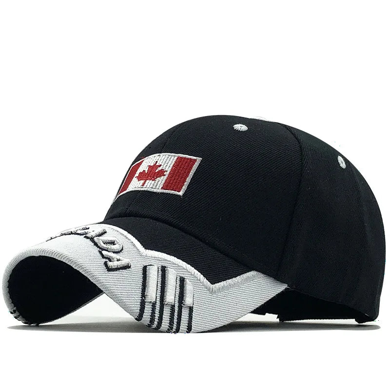 Farben Kontrast Kanada Bestickte Baseballkappe für Herren und Damen Snapback-Kappe Dad-Hats Angelkappe Bone Gorra