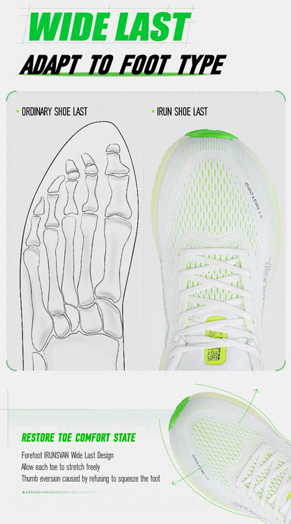 IRUNSVAN New Carbon Plate Marathon Running Shoes Lightweight Shock-Absorbing And Suitable For Men's Sports Shoes