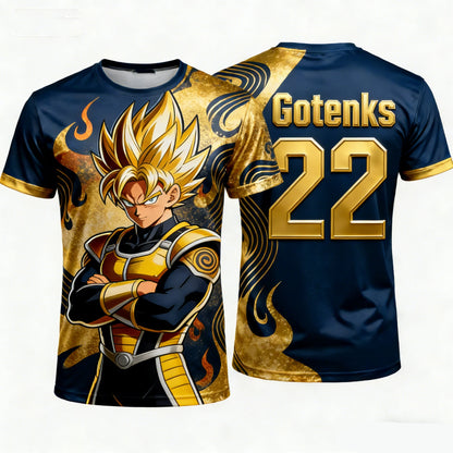 2026 Summer Dragon Ball Oversized T-shirt High Quality 3D Print Super Saiyan God Goku & Goku God Number 1 Graphic Unisex Retro