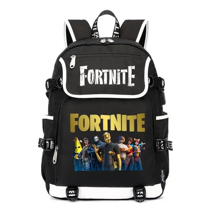 Zaino Fortnites di grande capienza, borsa a tracolla casual con porta USB, unisex, in stile anime, zaino scolastico per studenti, nuovo e alla moda, regalo di cancelleria