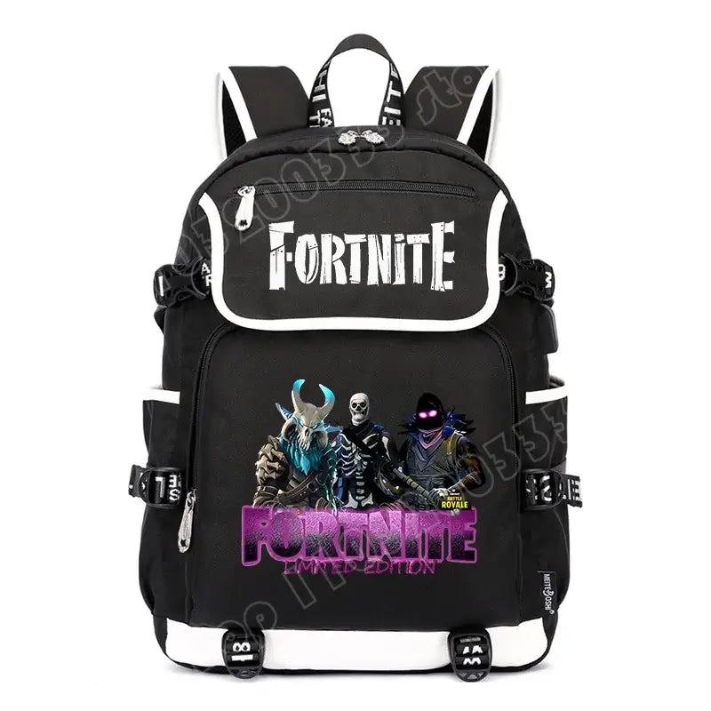 Zaino Fortnites di grande capienza, borsa a tracolla casual con porta USB, unisex, in stile anime, zaino scolastico per studenti, nuovo e alla moda, regalo di cancelleria