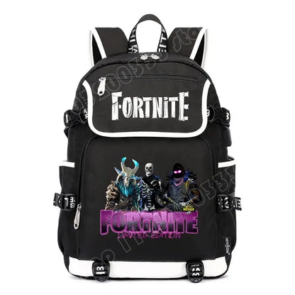 Zaino Fortnites di grande capienza, borsa a tracolla casual con porta USB, unisex, in stile anime, zaino scolastico per studenti, nuovo e alla moda, regalo di cancelleria