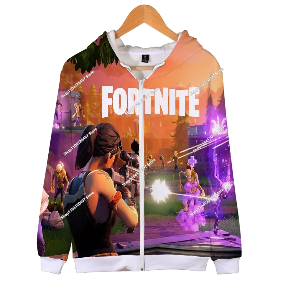 2024 New Game Zipper Hoodie, Children's Sweatshirt Fortnite Pullover Sweatshirts, Fashion Boys and Girls Clothing