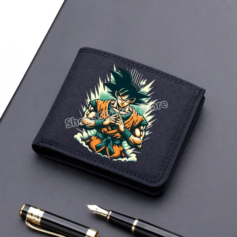 Dragons Ball Wallet Anime Goku Men Short Folding Purse Cartoon Card Holder Kids Coin Photo Case Fashion Pocketbook Birthday Gift