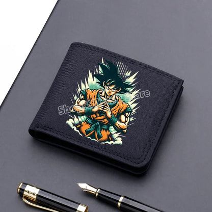 Dragons Ball Wallet Anime Goku Men Short Folding Purse Cartoon Card Holder Kids Coin Photo Case Fashion Pocketbook Birthday Gift