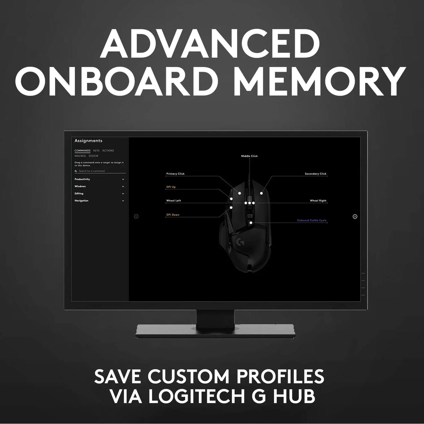 Logitech G502 HERO High Performance Wired Gaming Mouse HERO 25K Sensor 25,600 DPI RGB Adjustable Weights 11 Buttons PC/Mac Mouse