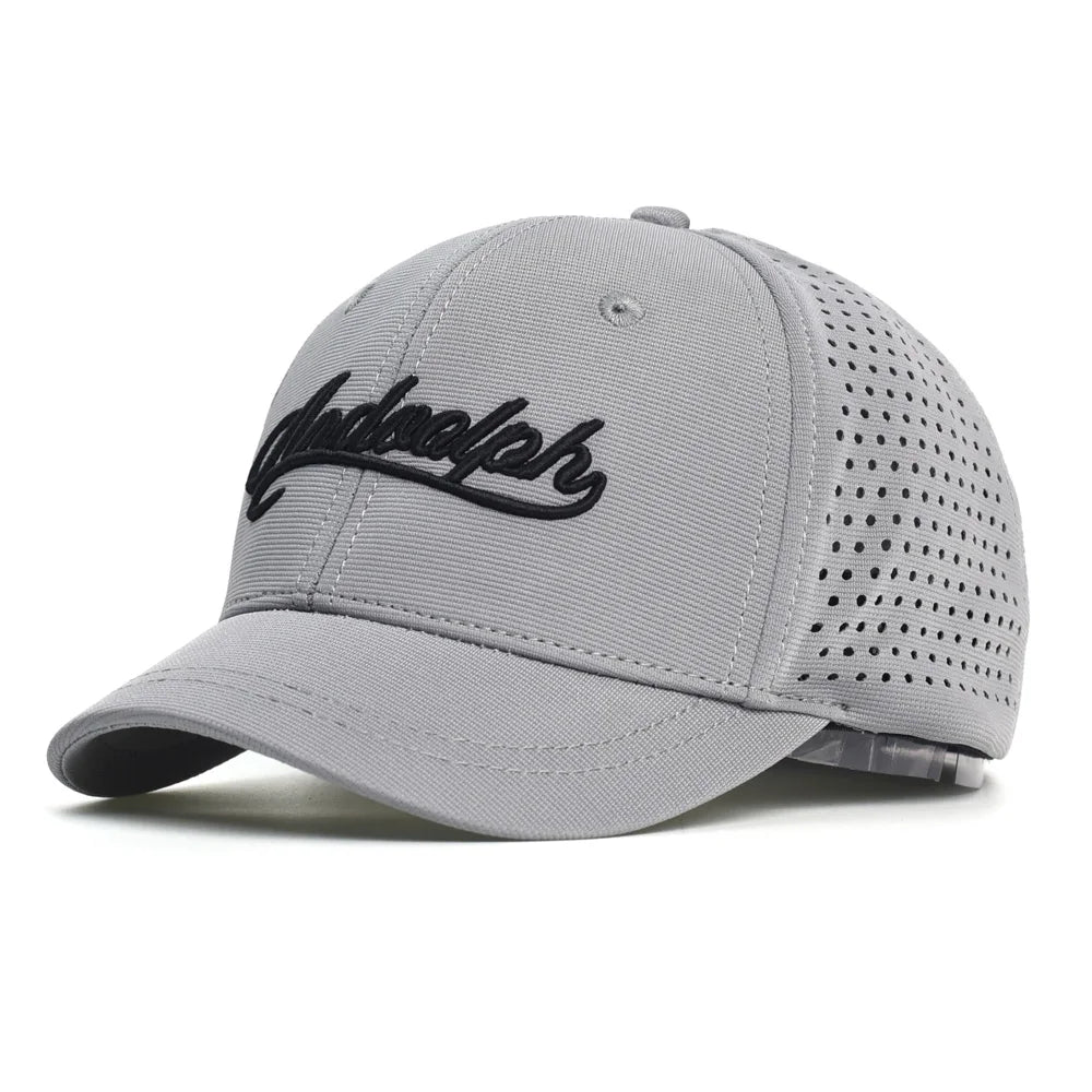 Casquette de baseball à mailles, à visière courte, dos fermé, pour homme et femme, respirante, à fermeture à pression, ajustée, style « dad hat », réglable, unie, style « trucker »
