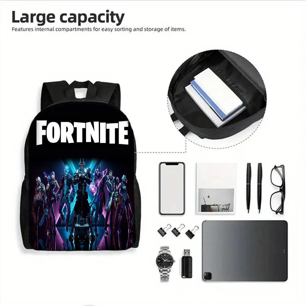 Trendiger Gaming-Schulrucksack für Kinder mit Lunchbags, Design-F-FortniteS Federmäppchen, Schultaschen für Jungen und Mädchen, ideales Geschenk