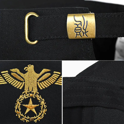 InlnDtor Embroidery high top European and American style wide brim baseball cap casual big head circumference men's cap