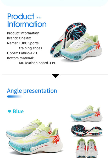 ONEMIX Carbon Plate löparskor för män och kvinnor – andningsbara, dämpande, halkfria, lätta PB-sneakers med bra studs
