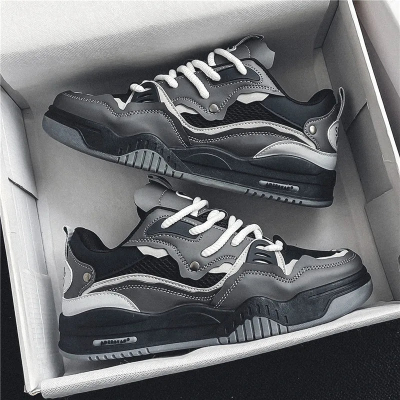 New Mesh Men's Casual Sneakers Comfortable Male Running Shoes for Men Lace-up Platform Skateboard Shoes Student Sports Sneakers