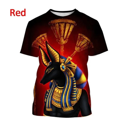 Grim Reaper Anubis Tee Shirts 3D Printed Ancient Egyptian God T Shirt Eye of Egypt Pharaoh Fashion Harajuku Short Sleeve T-shirt