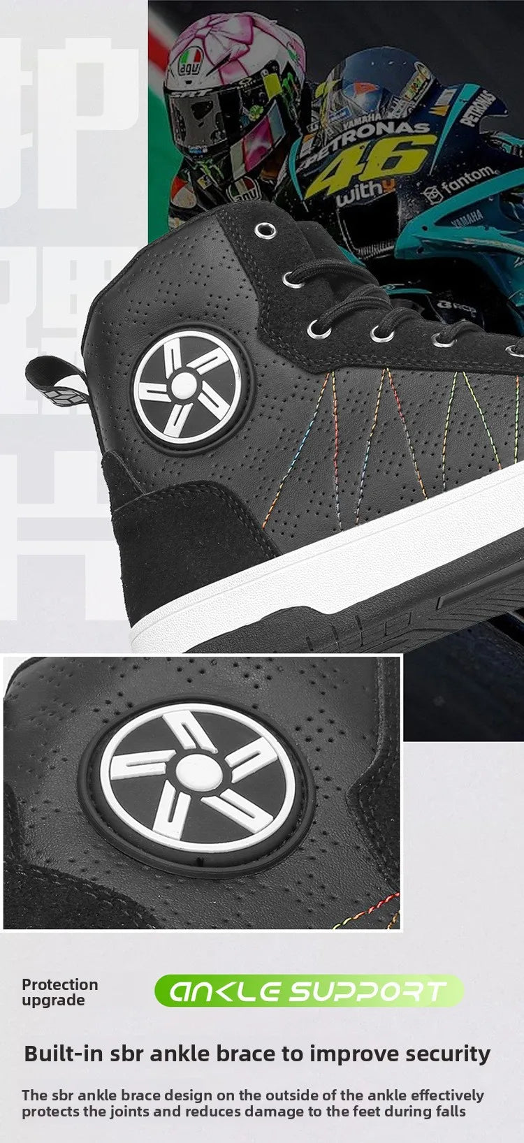 New men's and women's four-season universal safety protection motorcycle riding boots anti-slip and anti-fall motorcycle shoes
