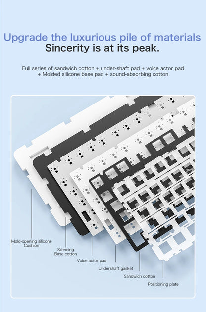 Teclado mecánico F75 FREEWOLF * AULA F75 Bluetooth trimodo, diseñado para gaming y uso de oficina