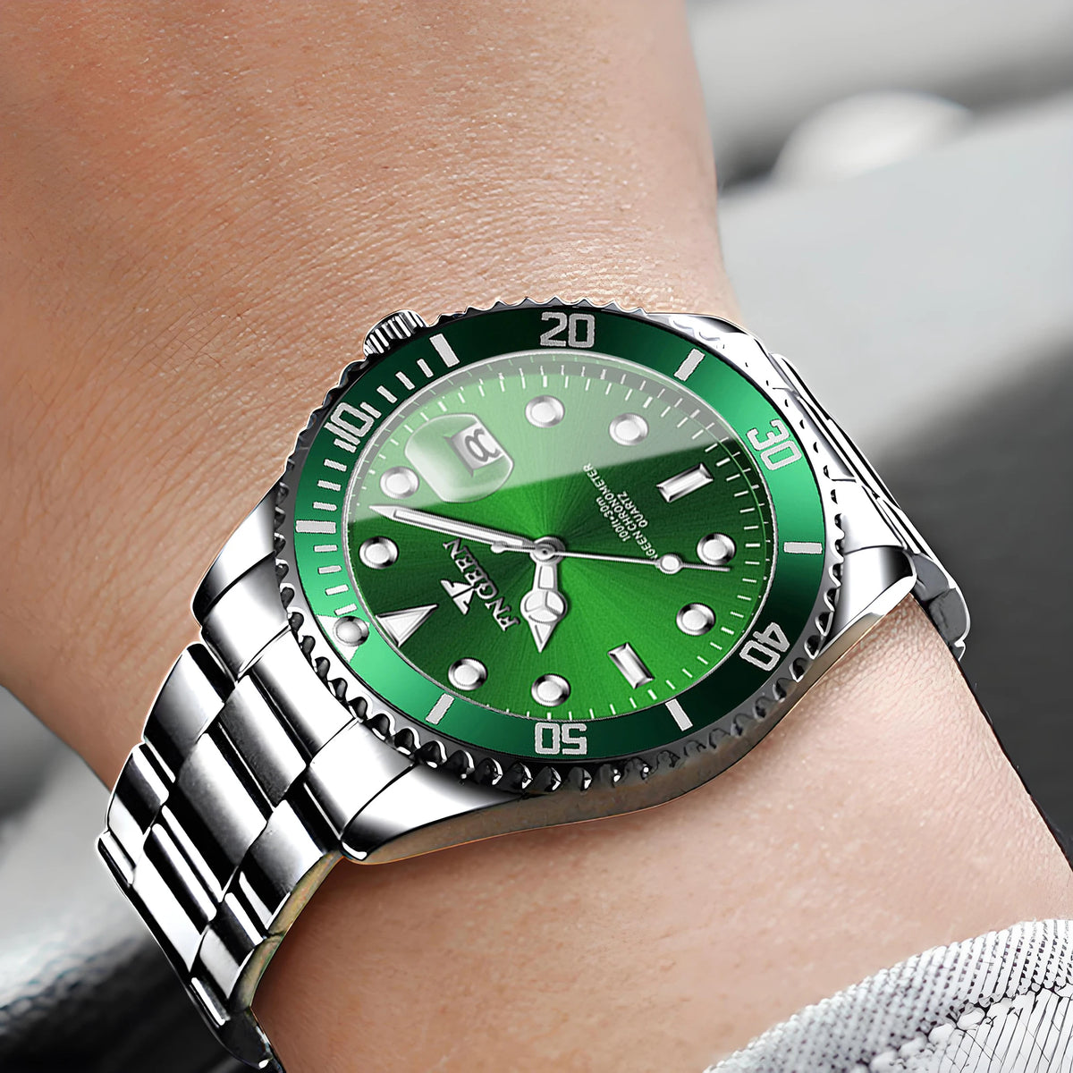Relógio de pulso de quartzo FNGEEN Son Brand da BINBOND com bracelete em aço inoxidável para homem, luminoso e estanque, de luxo.