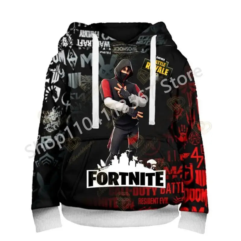 Sudaderas con capucha Llama Battle Royale F-Fortnited con estampado 3D para hombre, mujer y niños, sudaderas para niño y niña, pulóver streetwear verde