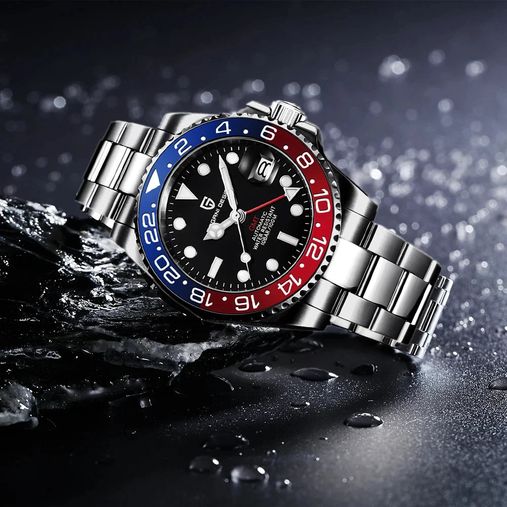 PAGANI DESIGN V3 New 40MM NH34 Original Design GMT Men Mechanical Watch AR Ceramic Bezel Sapphire Automatic Sports Watch for Men