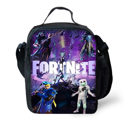 Trendiger Gaming-Schulrucksack für Kinder mit Lunchbags, Design-F-FortniteS Federmäppchen, Schultaschen für Jungen und Mädchen, ideales Geschenk