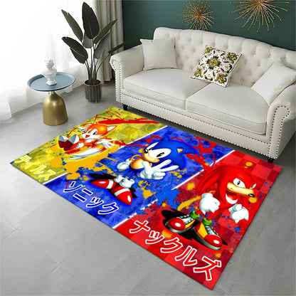 Classic Game S-Sonic Cartoon Non-Slip Area Rug for Living Room,Bedroom,Playroom,Soft Carpet Floor Mat Home Decor Rug Kids Room