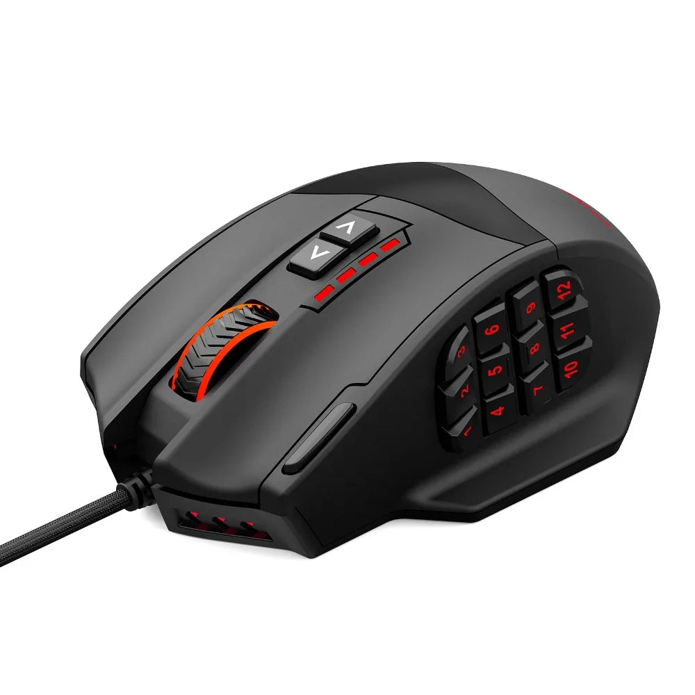 E-YOOSO X-39 programmierbare Gaming-Maus, kabelgebundene RGB-Maus mit 18 Tasten, 8 herausnehmbaren Gewichten, 5 DPI-Stufen, ergonomischem Griff für Computer