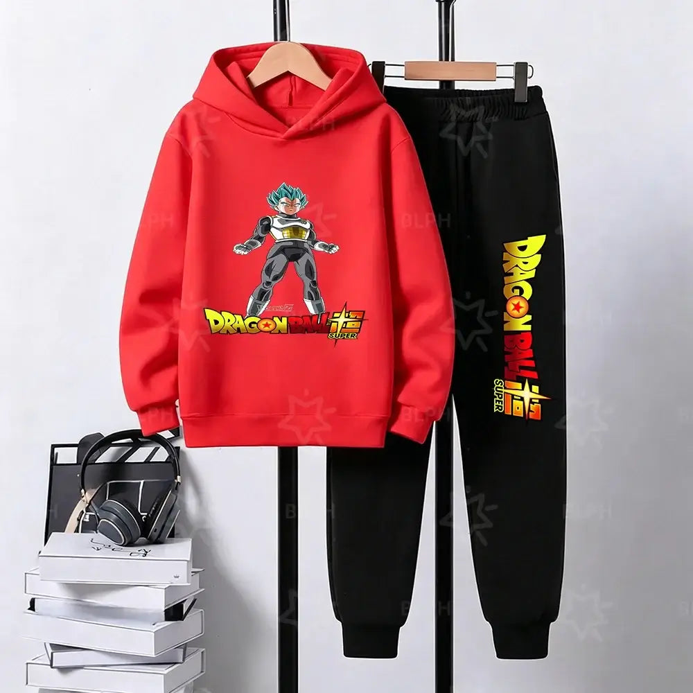 Dragon Ball Super Son Goku Printed Hooded Sweatshirt Suit Casual Loose Anime Streetwear Hoodie Pants 2 Piece Set pour produit gaming premium Fraquane, équipement gamer