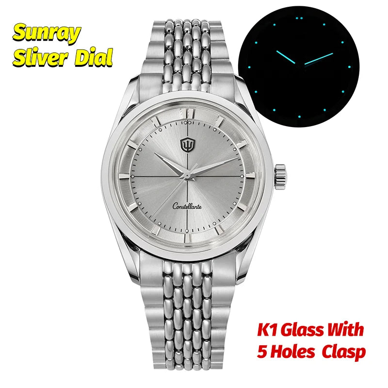 Watchdives WD1954 Classic Black Quartz Watch 36Mm Sandstone Dial VH31 Watch Luminous Waterproof Brushing 316L Steel Luxury Watch