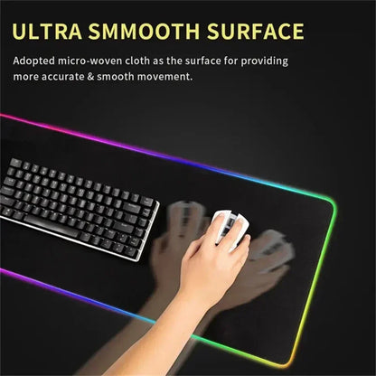 RGB Mouse Pad Game World Of Warcraft Large Table Pad Computer Accessories XXL Laptop Antislip Keyboard Pad LED Backlight Deskmat