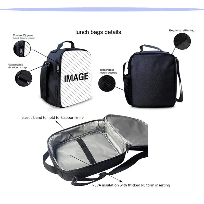 Mochilas Infantis de Design Gaming F-FortniteS com Lancheira e Estojo, Mochilas Escolares de Grande Capacidade para Meninos e Meninas, Melhor Presente