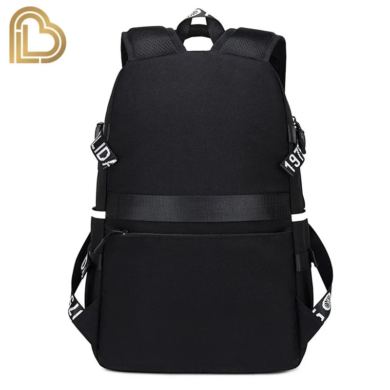 Red Jade F-Fortnited Battle Royale Backpack with USB Charging Anime Figures Study Stationery Compartment for Students Mochila