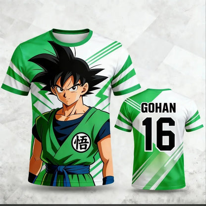 2026  New  Men's "Dragon Ball" 3D Printed Anime Style T-shirt Children's Fashion Casual Football  Sports Short-sleeved