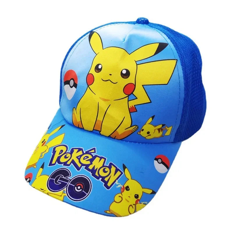 Pokémon Go Anime-figur Pikachu Polyester-baseballkasket med tryk Tegneserie-kasket med skygge Børnedragt Dekoration Fødselsdagsgaver