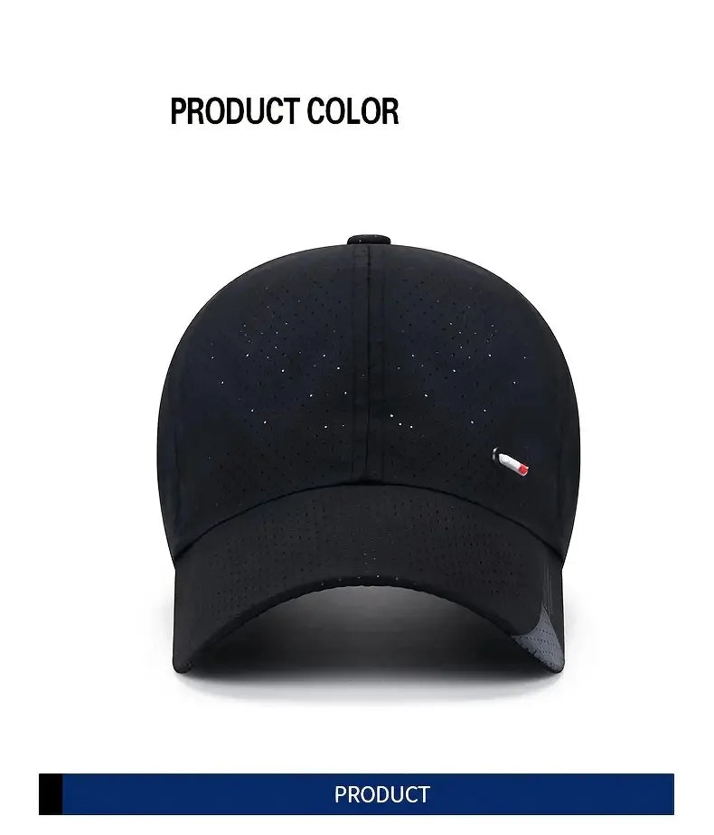 Gorra de béisbol de secado rápido y ultratranspirable: ligera y ajustable, con visera de pico a la última; perfecta para deportes al aire libre