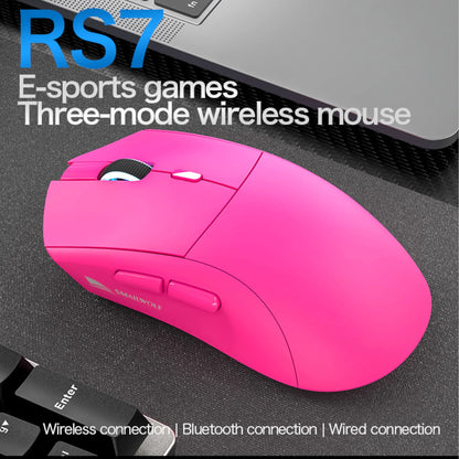 Ratón gaming inalámbrico Bluetooth SMAILWOLF RS7 de tres modos PAW3311 con macros, para portátil, gaming y oficina