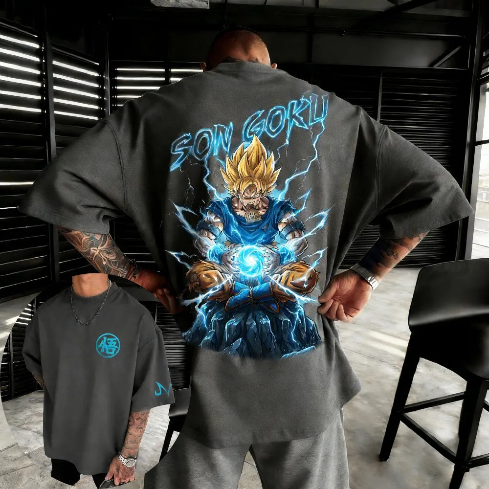 Oversized Unisex Pure Cotton T-shirt Dragon Ball Android 18 2026 Summer New Product Anime Print Casual Short Sleeved Shirt