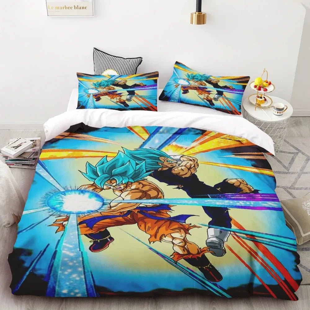 Комплект плик за завивка Goku Dragon Ball за тийнейджъри, спален комплект с калъф за юрган за деца и момчета, най-добри подаръци, декор за спалня Queen King