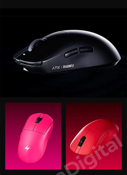Безжична геймърска мишка ATK Dragonfly A9 Ultimate A9 Air PAW3950, ултралека ергономична e-sports мишка за FPS геймъри, CSGO A9 Ultra
