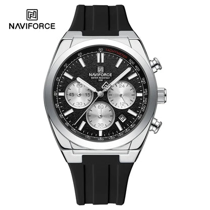 Relógio de pulso para homem NAVIFORCE – Estilo luxuoso e desportivo, movimento de quartzo, indicação de 24 horas, janela de data, cronógrafo, resistente à água – Ideia de presente para homem