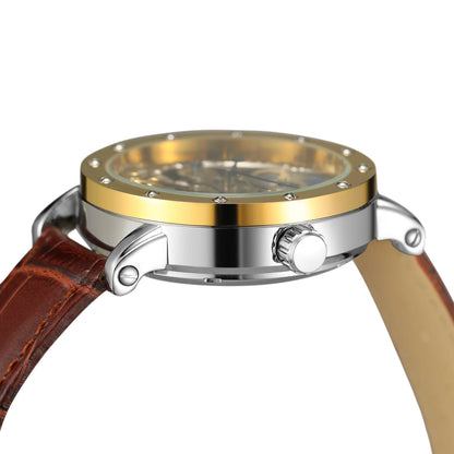 Pánske mechanické automatické náramkové hodinky SKROX, skeletový model s funkciou GMT, fázami mesiaca a tourbillon – luxusné hodinky najvyššej triedy, elegantné a originálne.